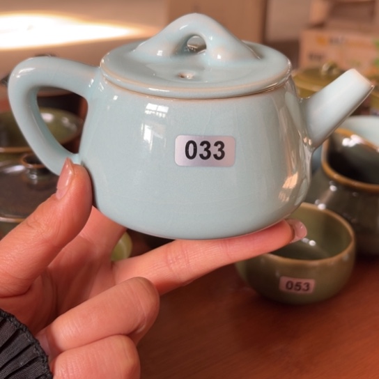 杯033原矿天青釉石瓢壶孤品福利款裸发