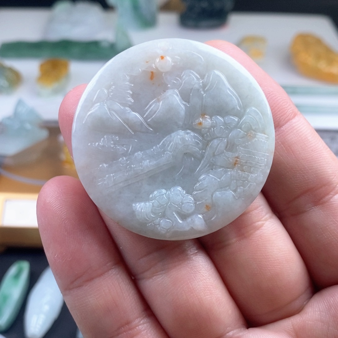 翡翠未镶嵌颈饰天然