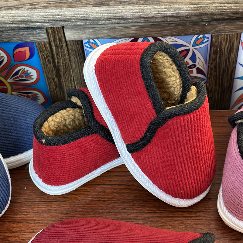 断码清仓【适合4-9岁小孩】牛筋底软底防滑棉鞋手工男女保暖鞋