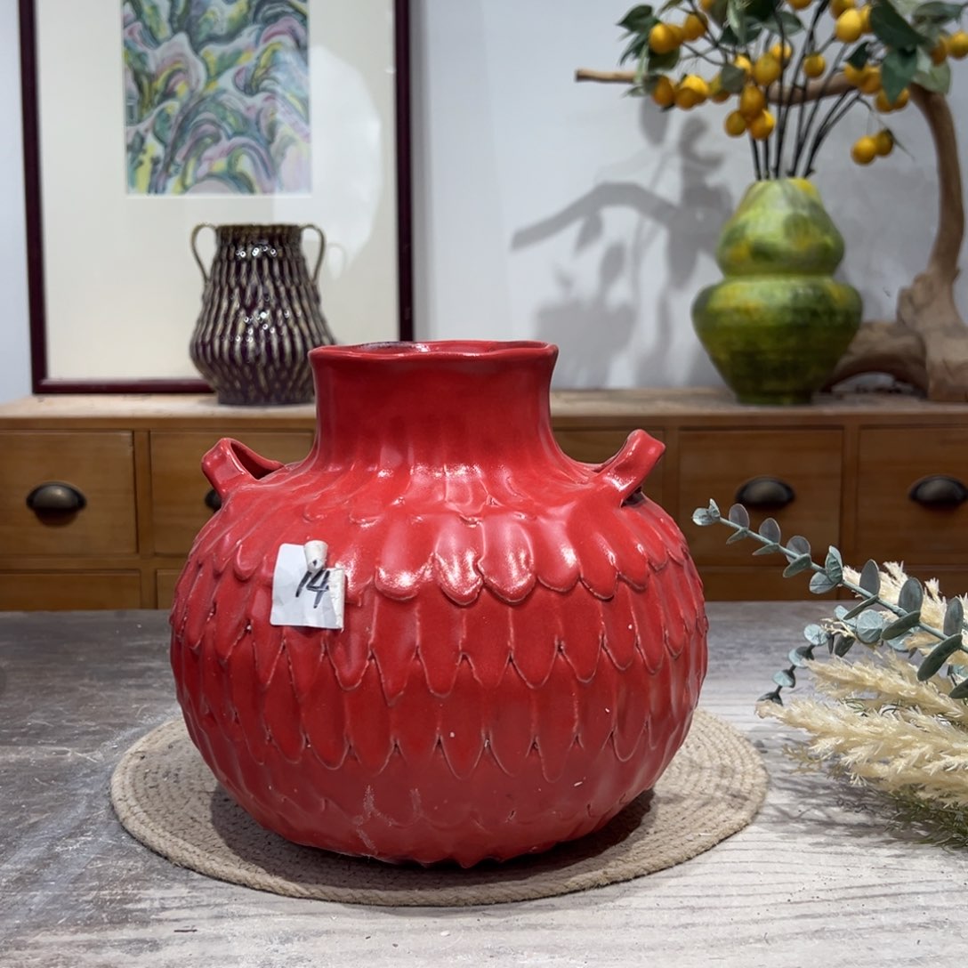 摆件陶瓷花瓶高21口8.5