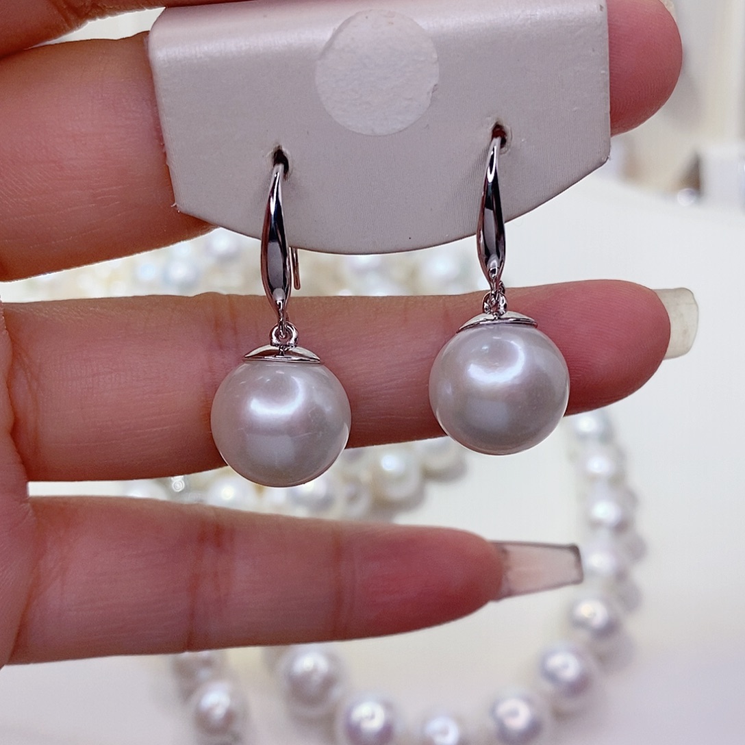 心***成银S925镶嵌耳饰淡水珍珠