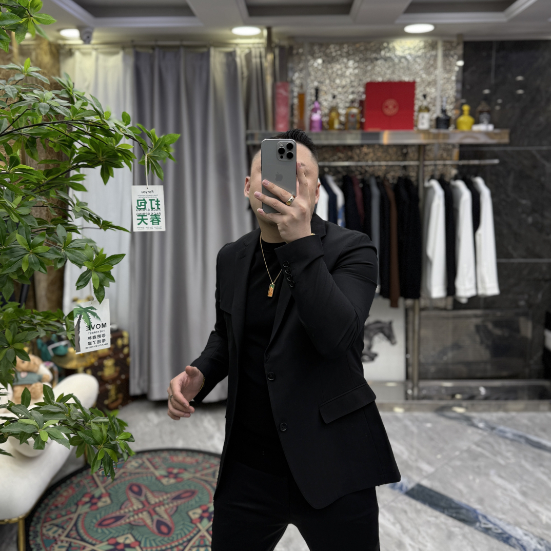 SH轻奢时尚高定男士雅痞商务单排戗驳领休闲西服外套 6031