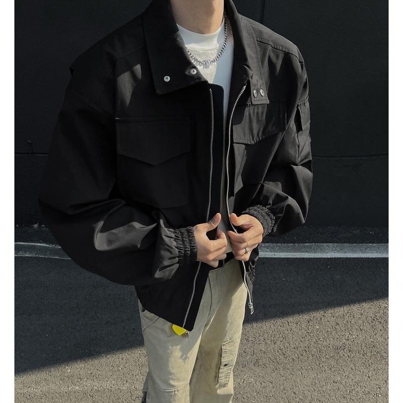 WONST美式飞行员夹克棉服男冬季教练痞帅立领短款工装外套宽松