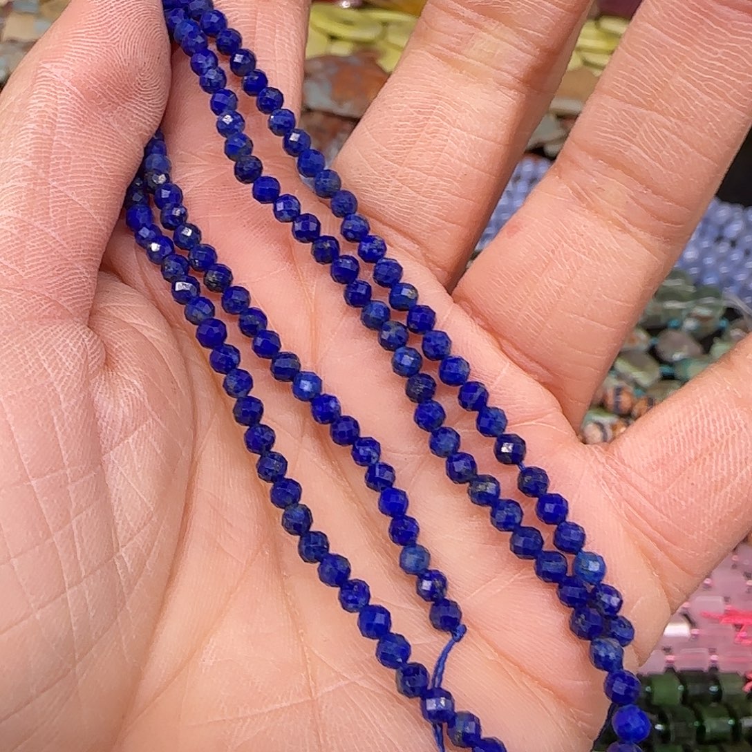 玛瑙/玉髓合金珠宝半成品青金3mm一条