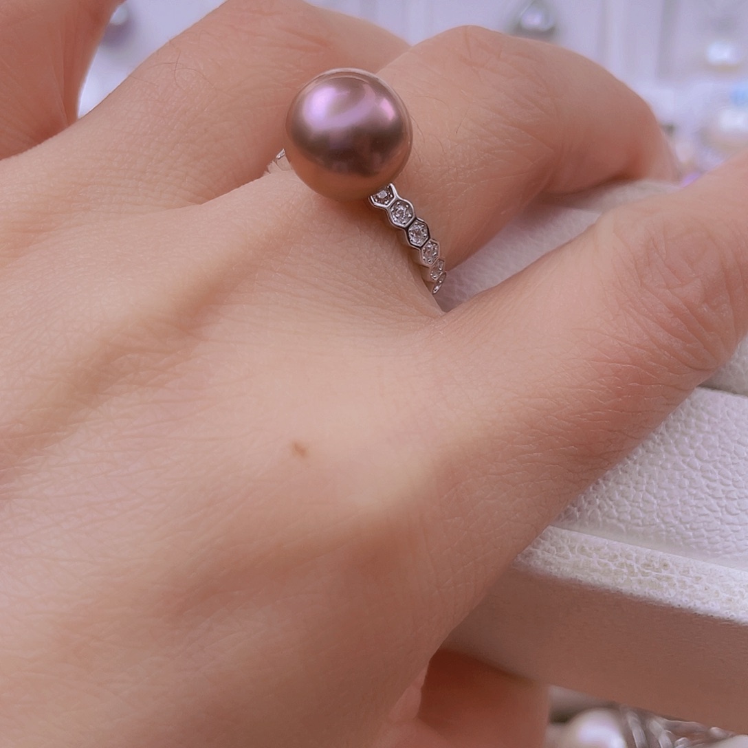 淡水珍珠戒指银S925镶嵌