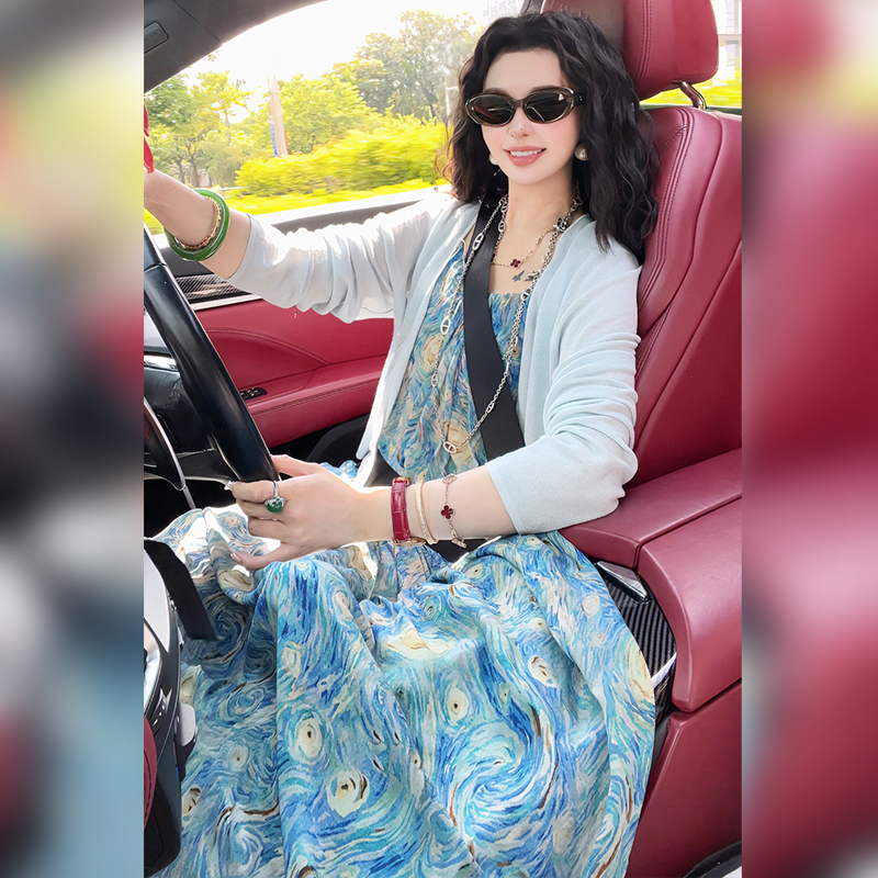 【Linda姐高端线】夏季新款气质高贵慵懒风吊带连衣裙AS5LYH2688