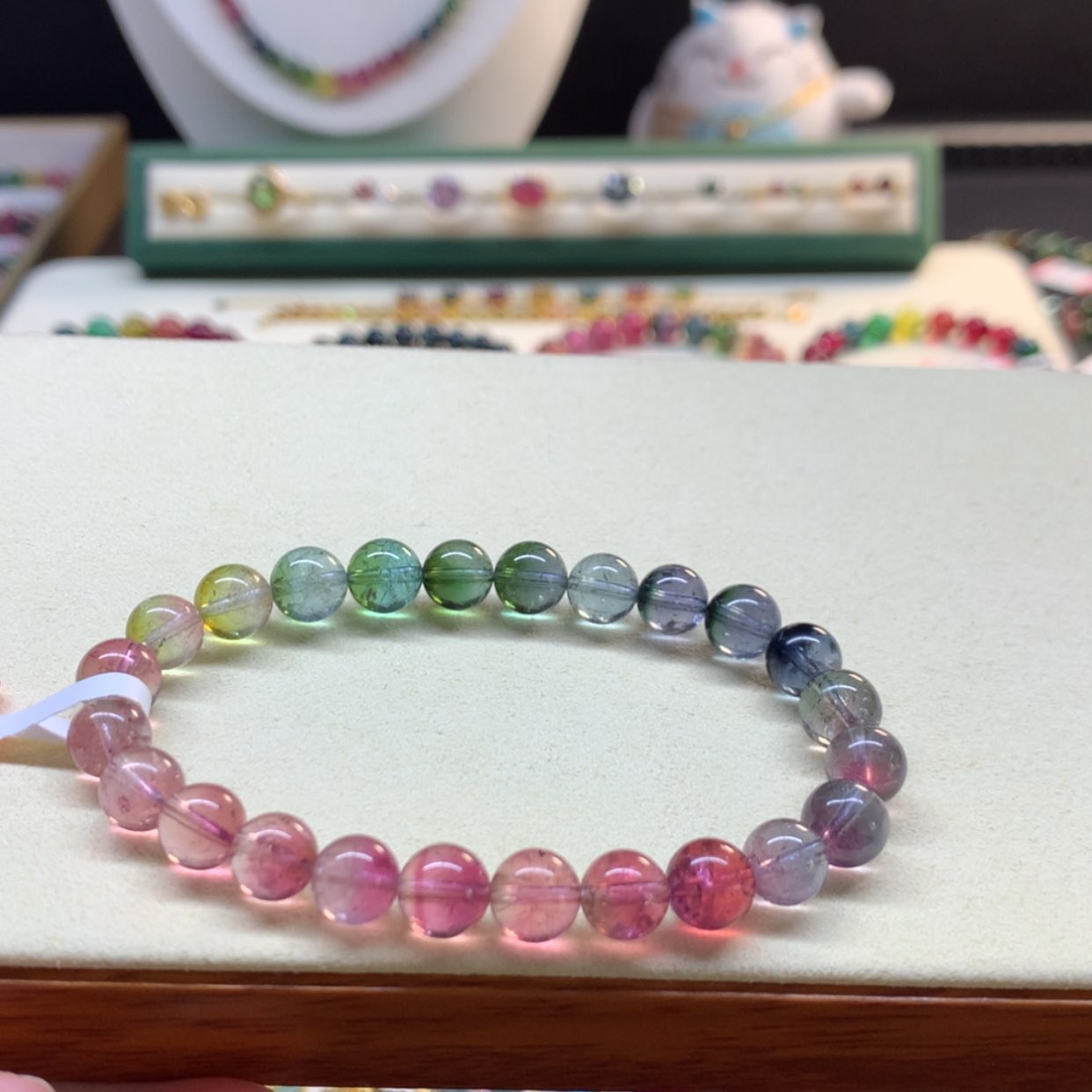 【闪购商品】碧玺手串未镶嵌M****?渐变西瓜7.6mm