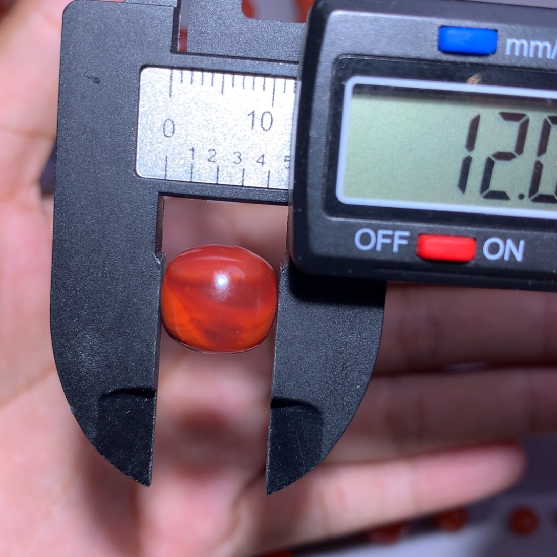 南红玛瑙未镶嵌火焰纹老型12×11