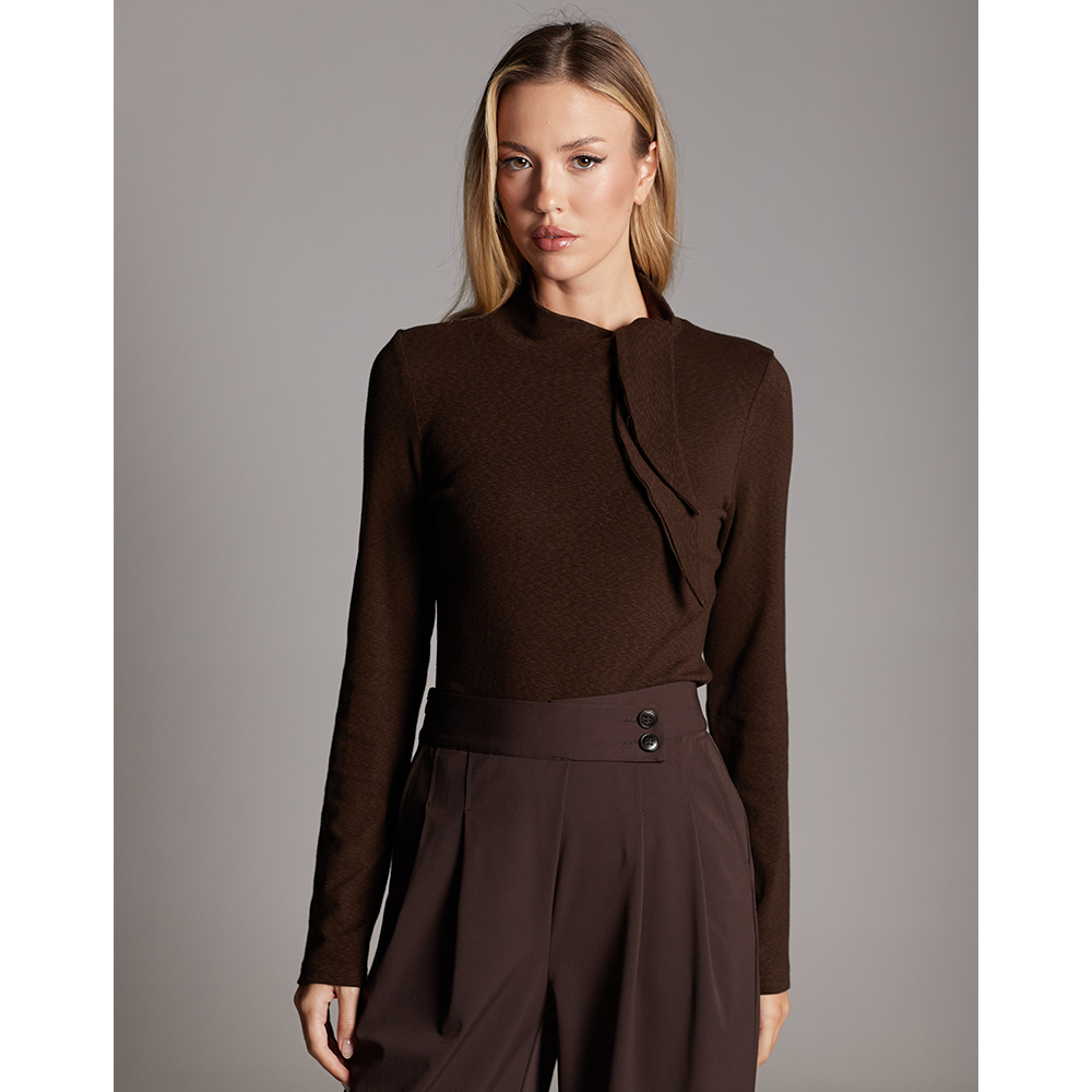 AMBIKA毛衣长袖女款薄款打底衫毛针织衫气质秋季设计师K0104复古