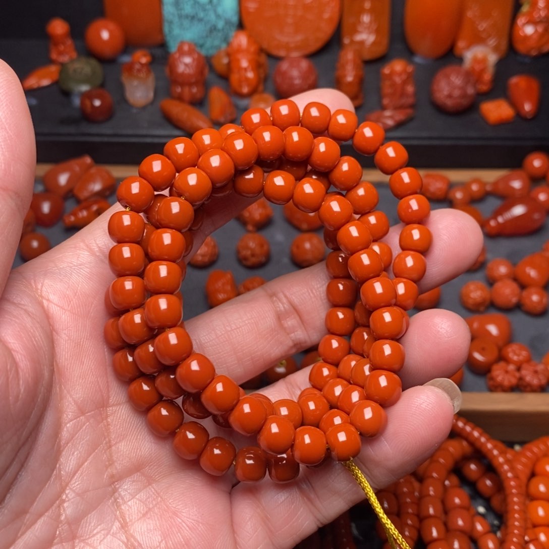 南红玛瑙配饰7.1串未镶嵌小*