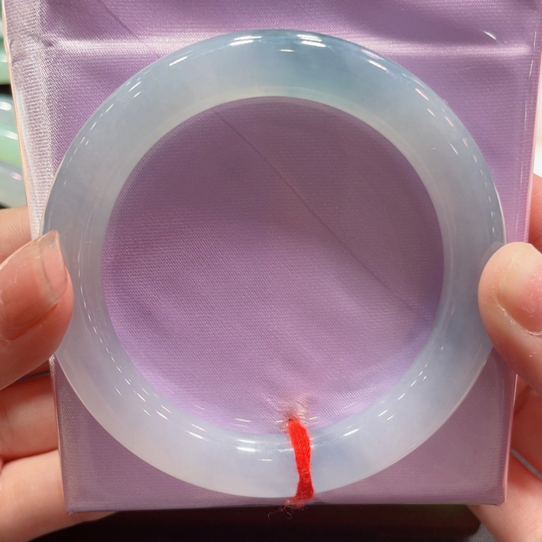 翡翠未镶嵌手镯54蓝紫