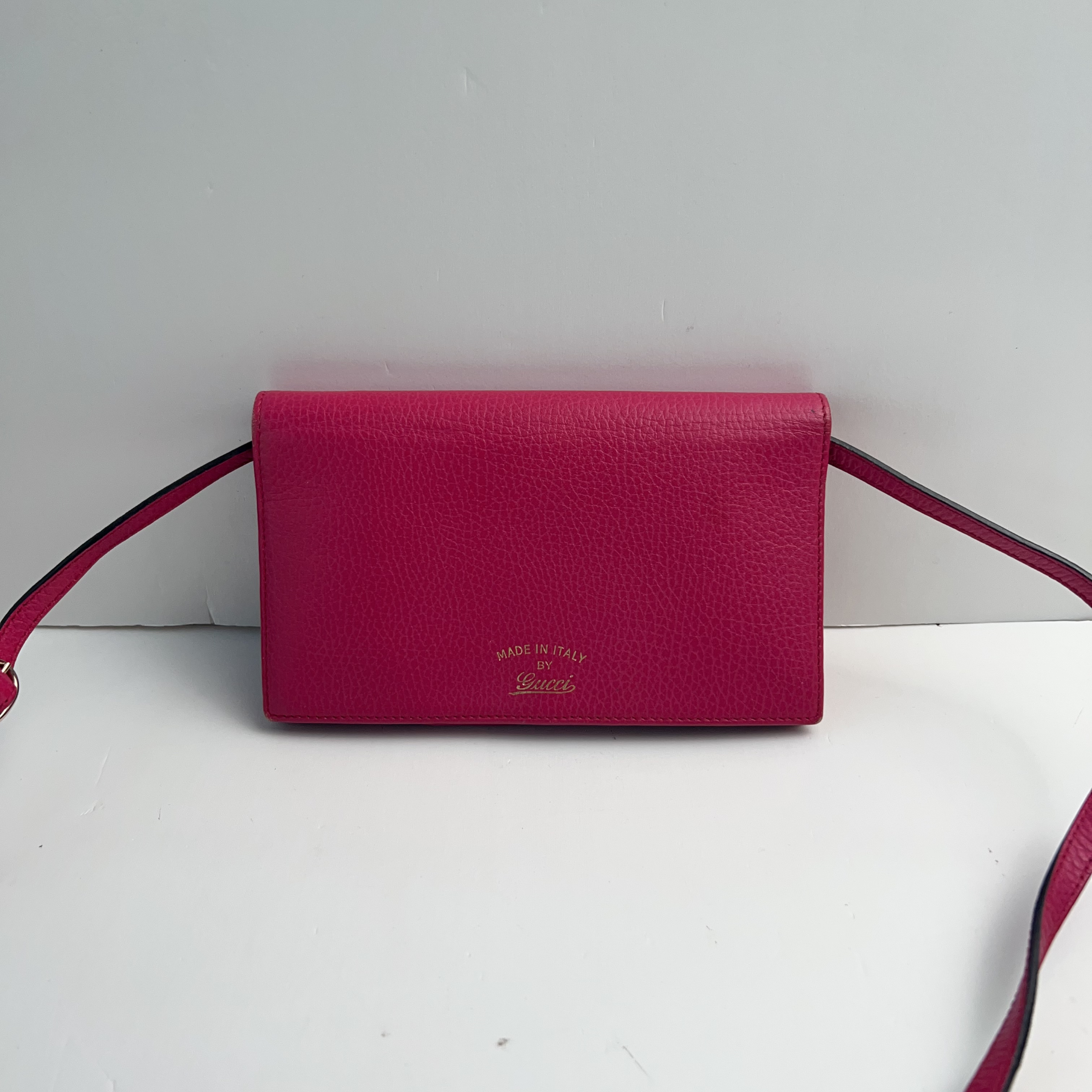 95新 GUCCI/古驰 古驰粉色woc斜挎包