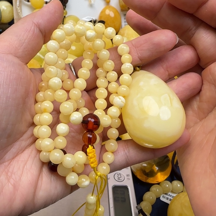 香***3蜜蜡未镶嵌颈饰天然蜜蜡