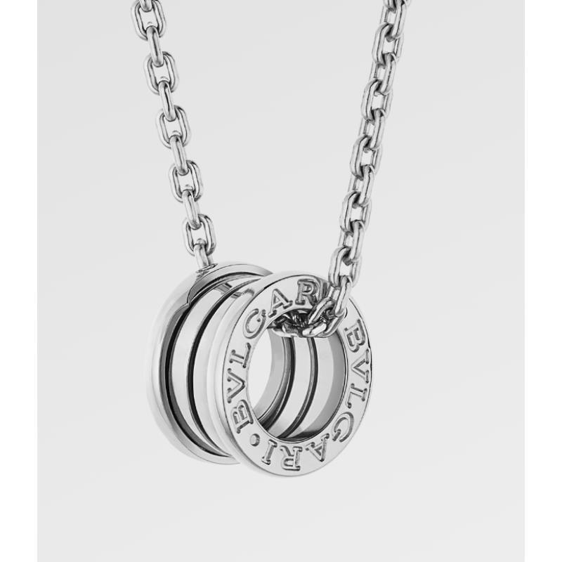 99新 BVLGARI/宝格丽  18k白金b·zero1弹簧项链大号粗链