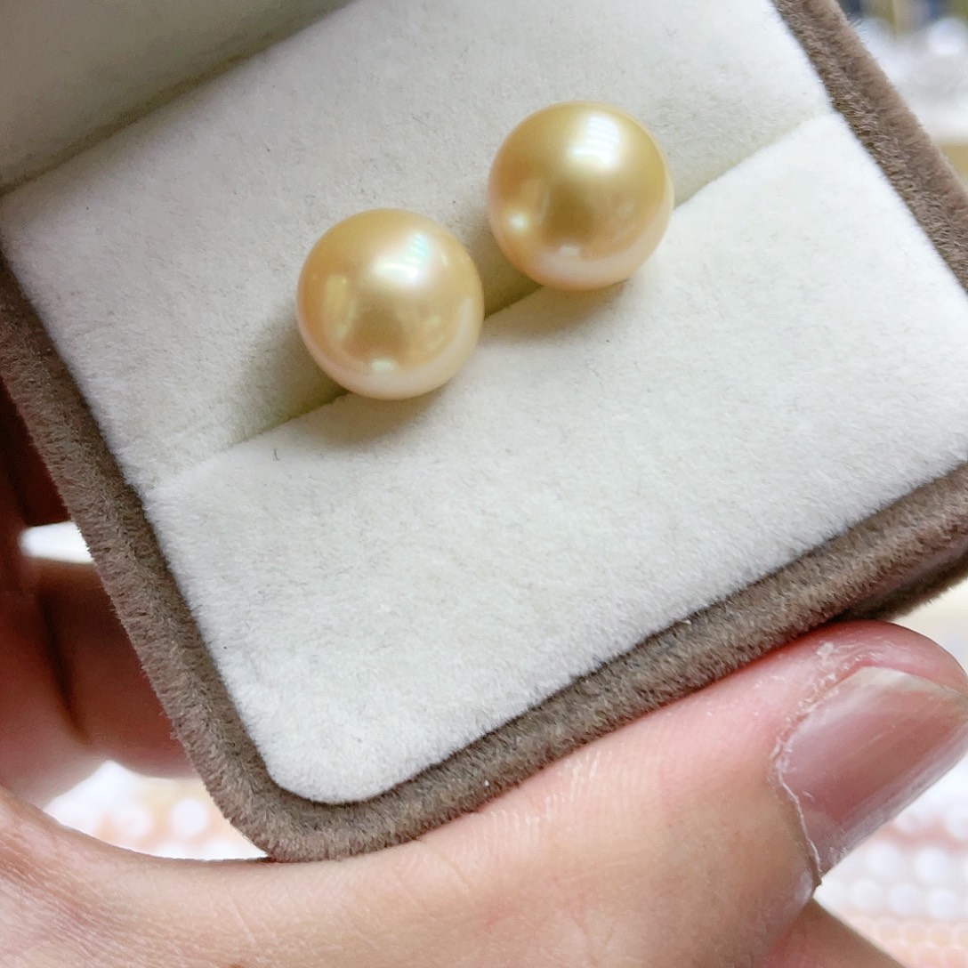 海水珍珠耳饰银S925镶嵌