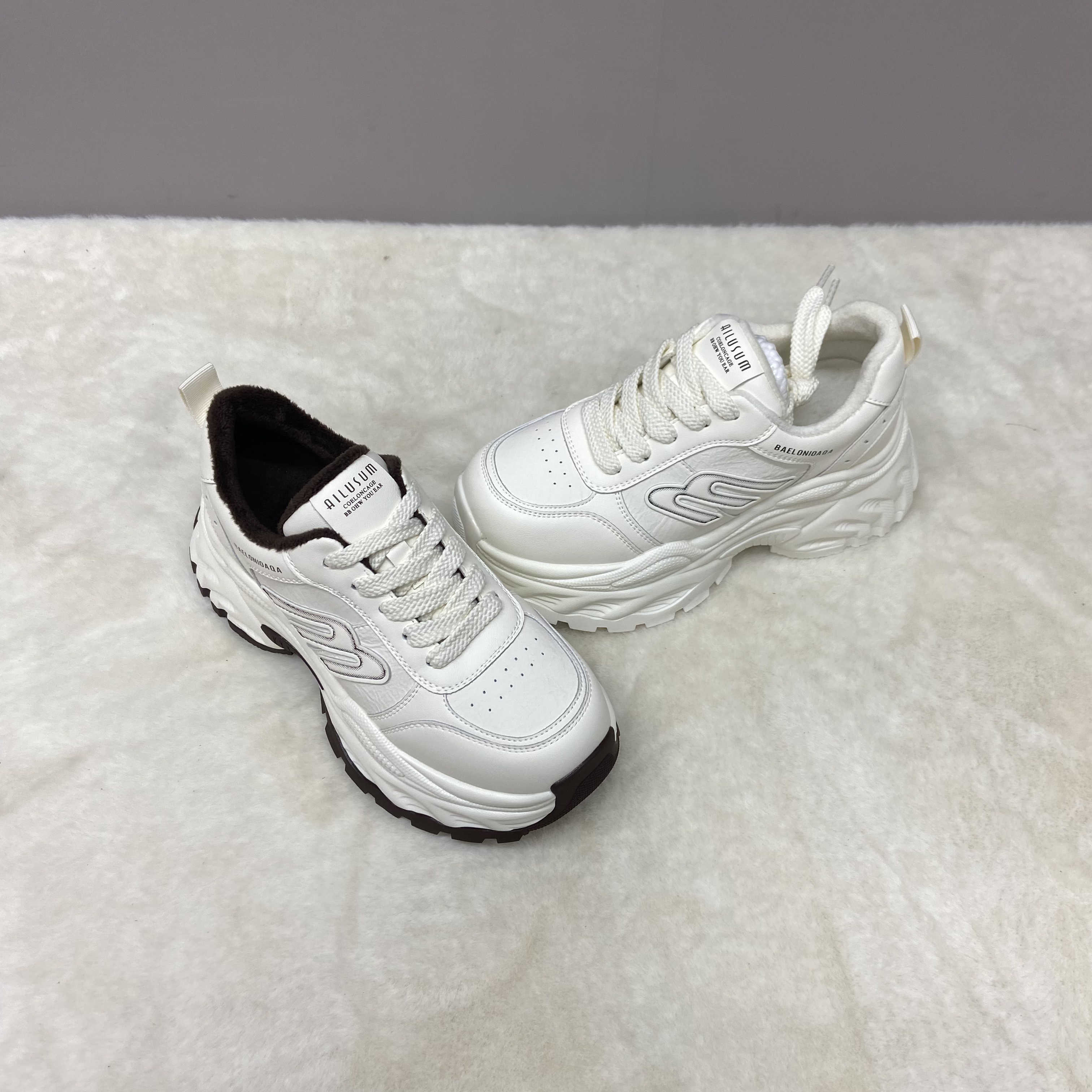 冬季新款厚底老爹鞋加绒保暖舒适轻便显瘦防滑百搭休闲鞋5007-169