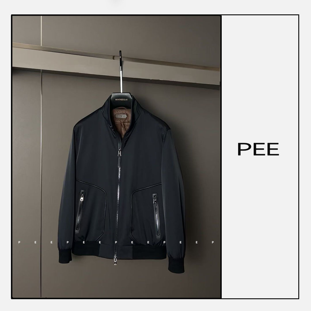 PEE-【YR18688双扣立领秋冬休闲羽绒服】男装时尚潮流风格简约外套