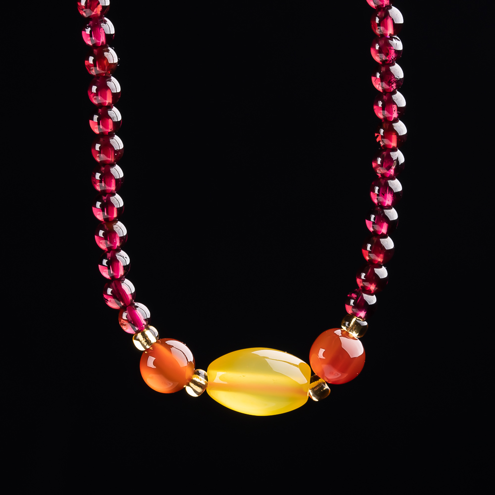 石榴石手串酒红色透亮晶莹剔透多样性发一件-3mm轻奢简约珠珠冰红