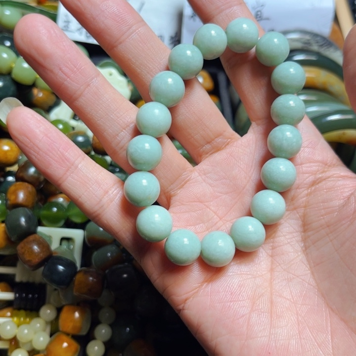 蛇纹石玉手链合金