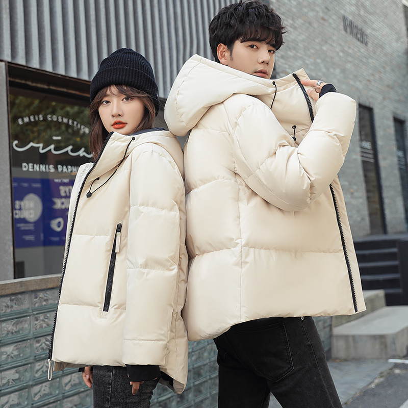 国标90绒冬季新款男士羽绒服休闲连帽短款百搭加厚情侣保暖潮流