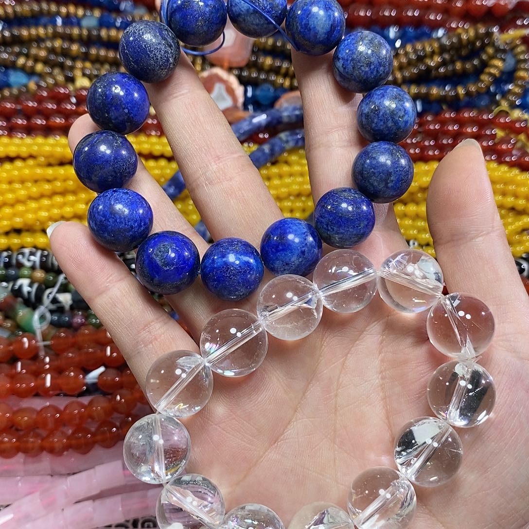 天***宝玛瑙/玉髓未镶嵌珠宝半成品自选手串卡16mm两条