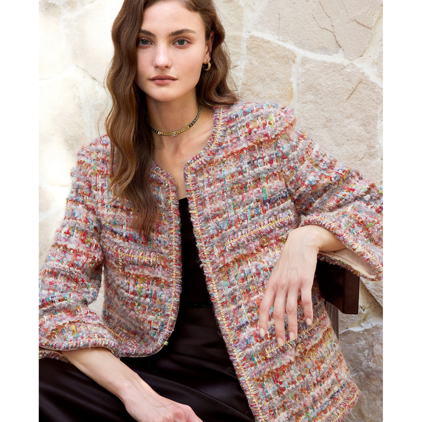 小岛微风彩宝  羊毛粗花呢小香风外套WT090908/WT082606/WT090928