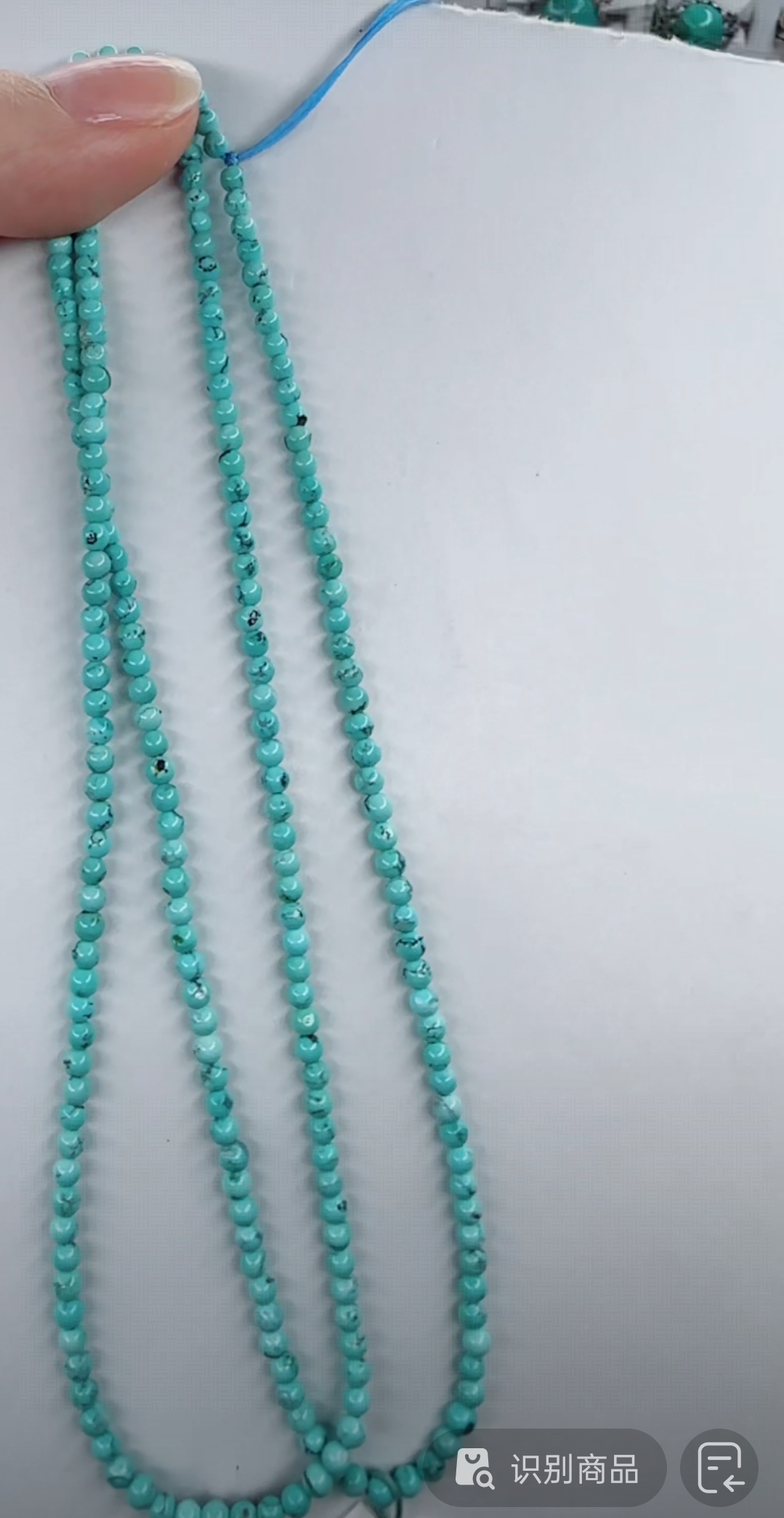 天然原矿绿松石米珠链