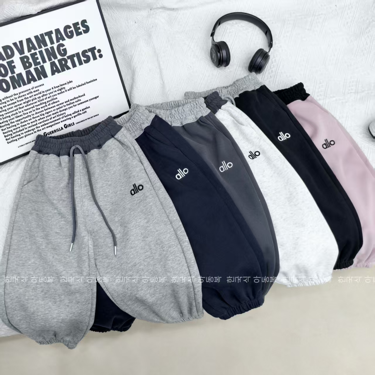 【加绒/不加绒】【韩系拼色】儿童百搭刺绣字母休闲卫裤4609