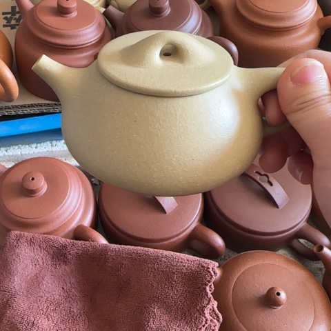 茶壶紫砂梨皮本绿220cc