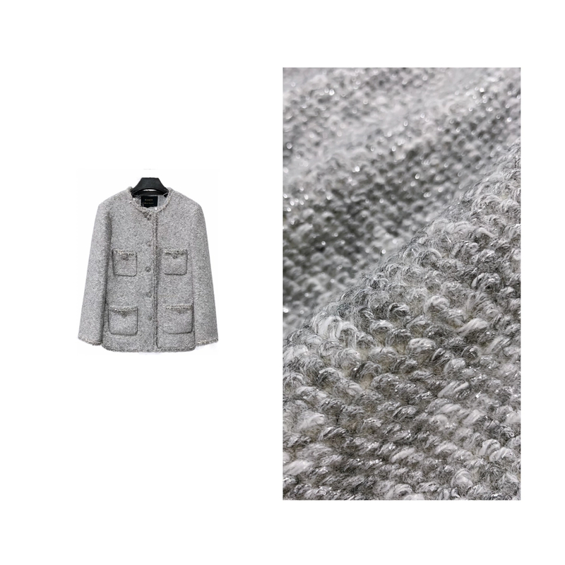 【精致灰人鱼】店主力荐彰显品位静奢风羊毛立体新版鱼鳞小香外套