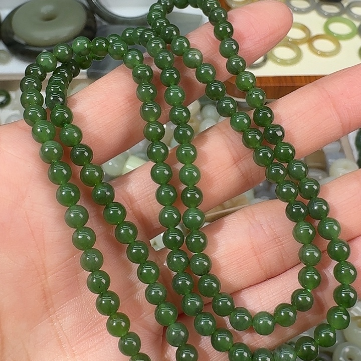 和田玉（碧玉）未镶嵌颈饰5mm
