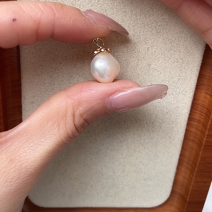 淡水珍珠吊坠(不含链)银S925镶嵌
