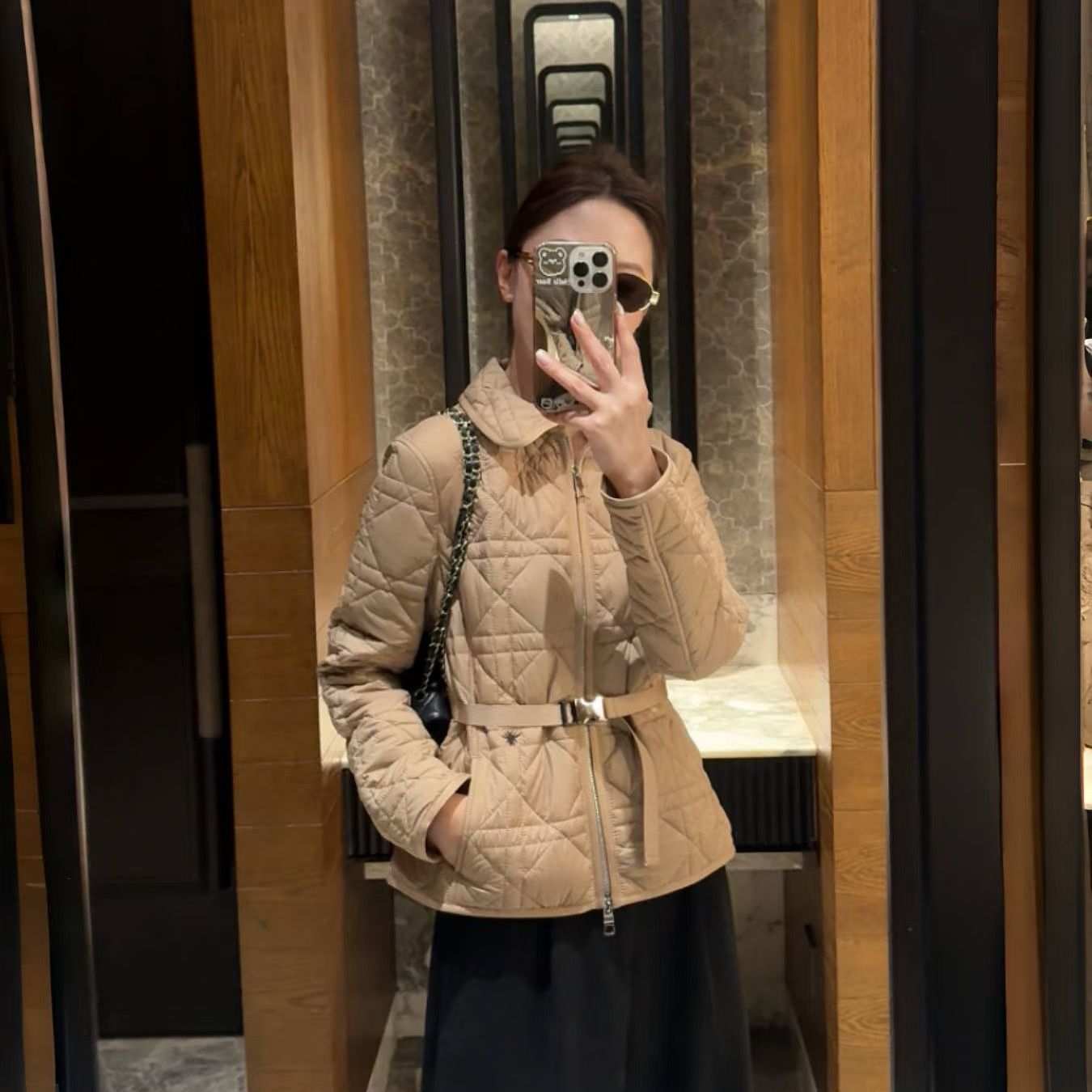 小香风菱格翻领棉服外套女秋冬新款轻薄保暖新中式棉衣QD2712