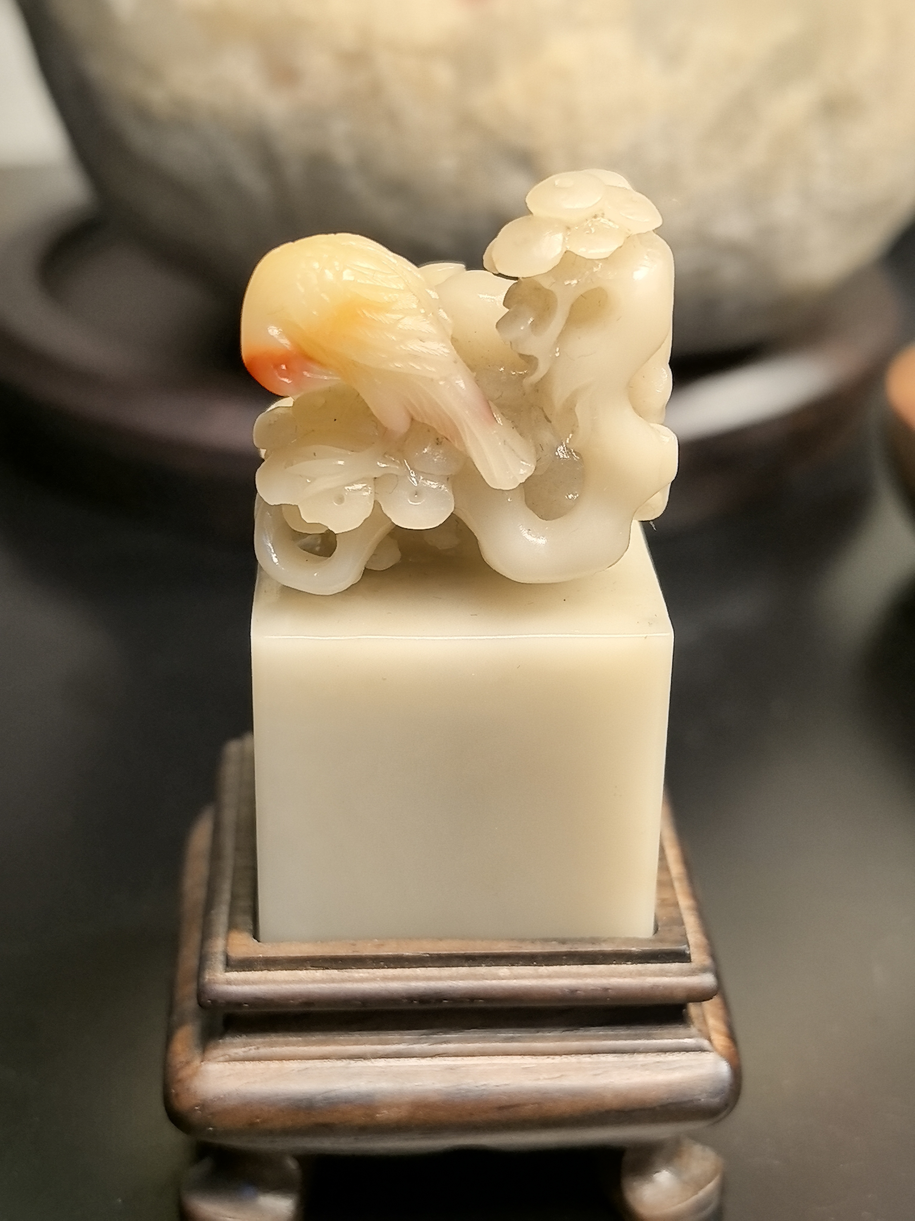 芙蓉石，尺寸2.7/2.8/5.6厘米，寿山石