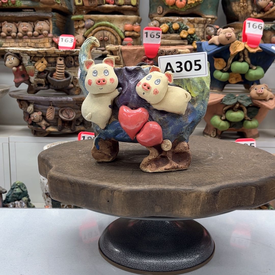 红陶花盆305白狐