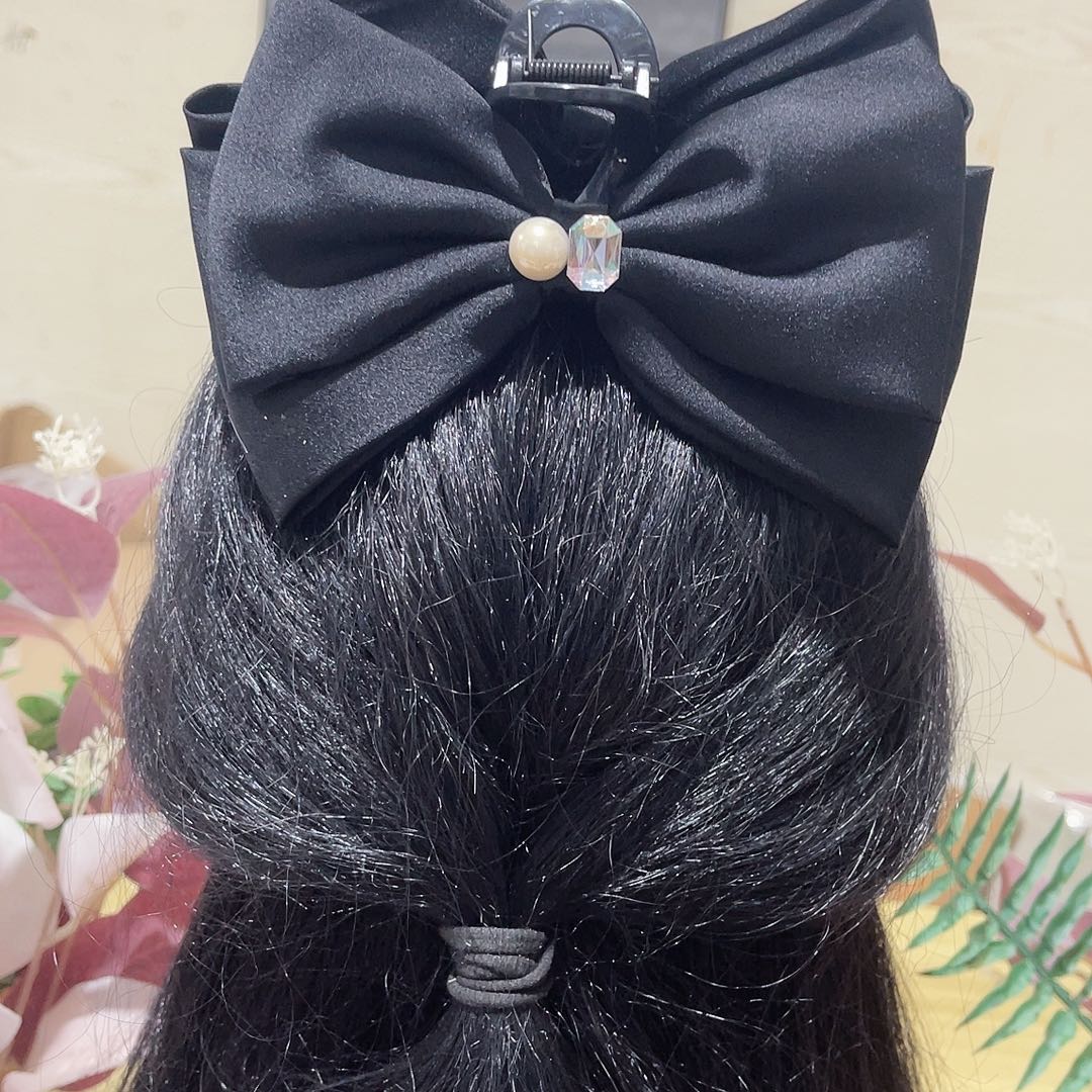 皮质铁合金蝴蝶结发夹