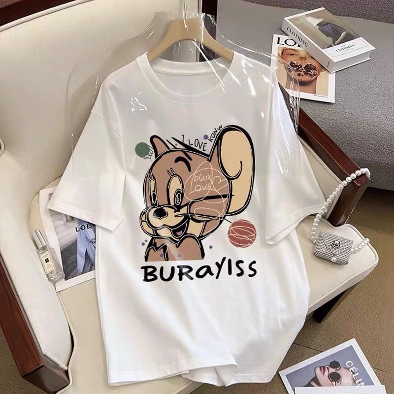 【男女同款】纯棉短袖t恤潮流百搭印花{小老鼠}休闲时尚夏季上衣