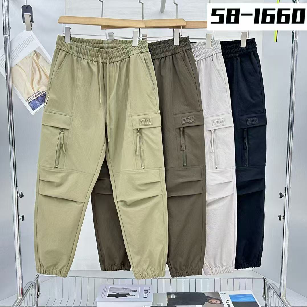 58-1660#【初秋款工装】男士初秋款潮流时尚百搭宽松束脚工装休闲裤
