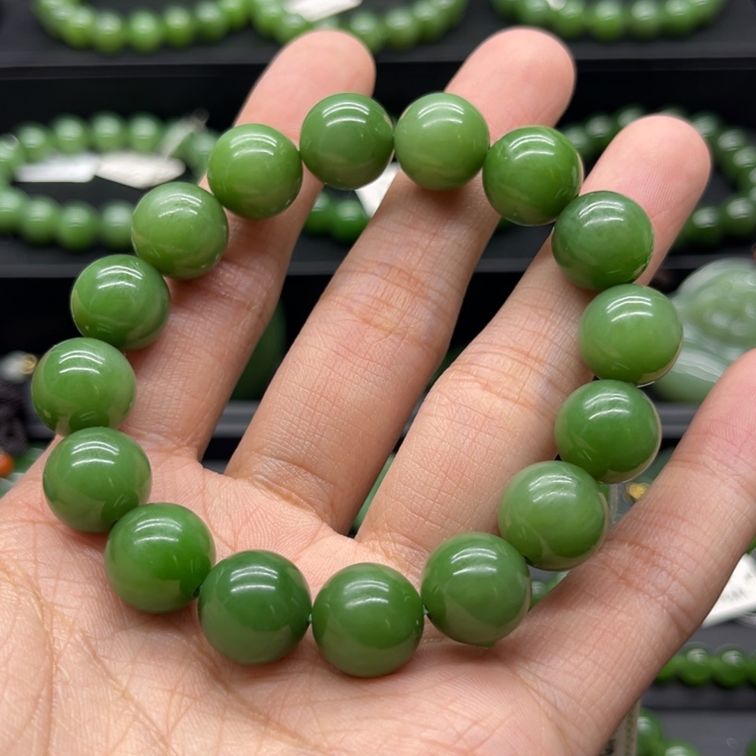 和田玉（碧玉）手链未镶嵌世**大