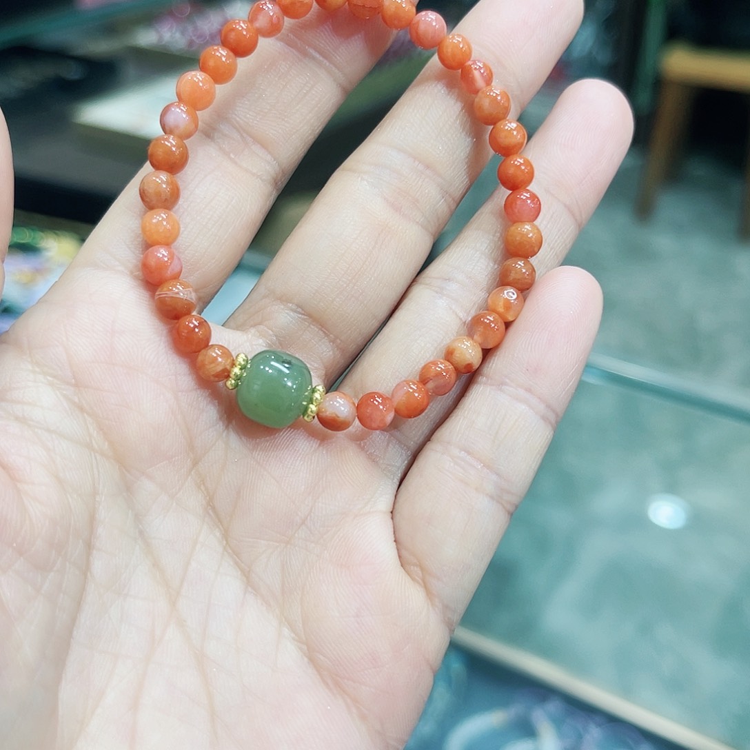 南红玛瑙手链未镶嵌手串