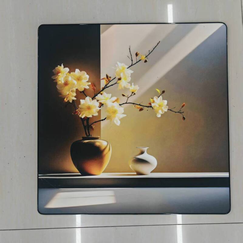 8015奶油风花瓶客厅PVC边框挂画温馨沙发背景墙 卧室壁画40*40