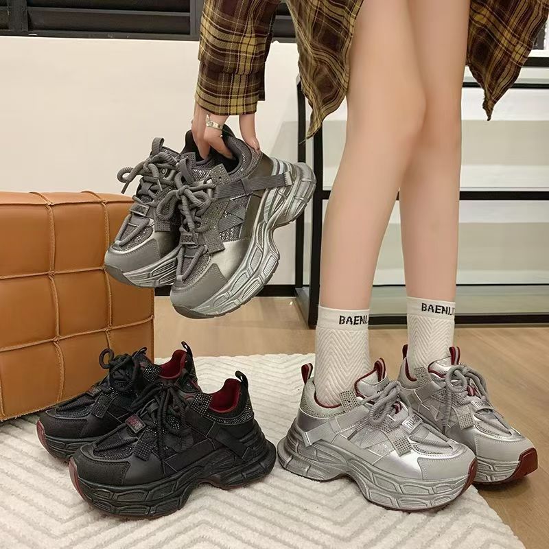 88-60秋冬欧货复古设计感满天星烫钻老爹鞋时尚休闲百搭潮流女鞋