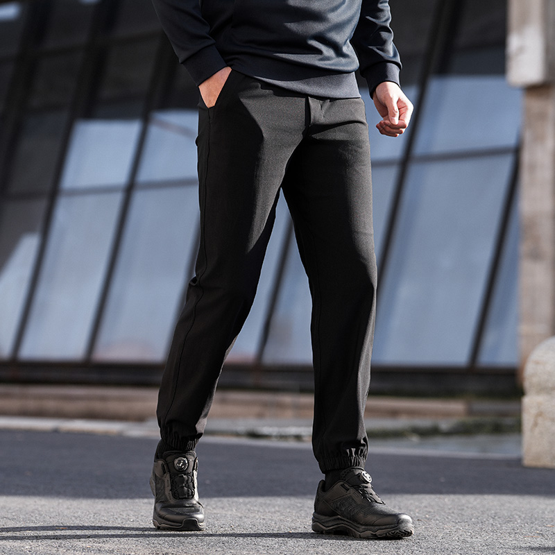 【龙牙】隐之游风针织束脚裤春秋通勤百搭舒适休闲裤弹力简约男士