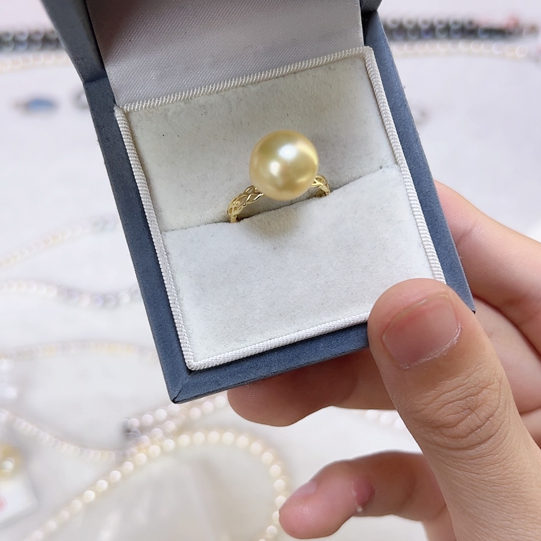 海水珍珠戒指银S925镶嵌欧
