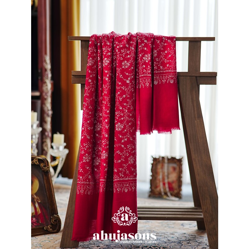 克什米尔pashmina披肩围巾刺绣藤曼 100*200 60054-34