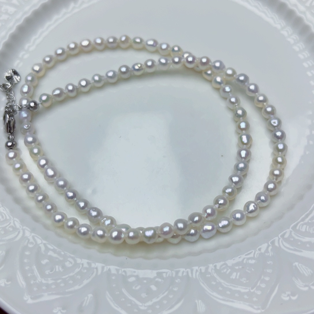 淡水珍珠颈饰银S925镶嵌