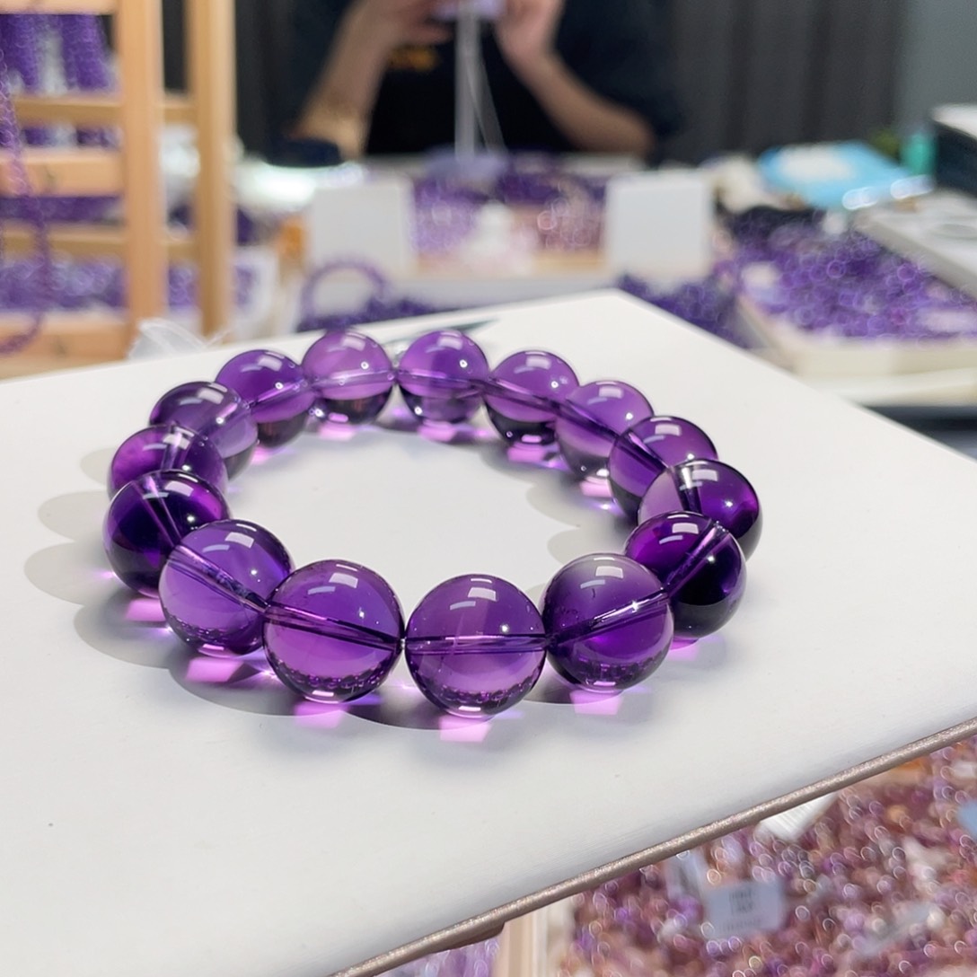 未镶嵌手链水晶波**兔14mm巴西紫水晶