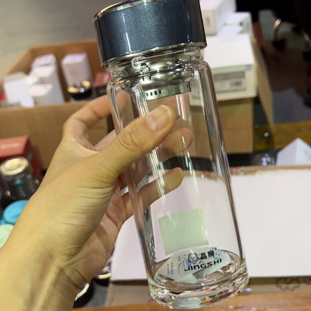 晶单层烫手玻璃杯460蓝色玻璃杯460➕被套