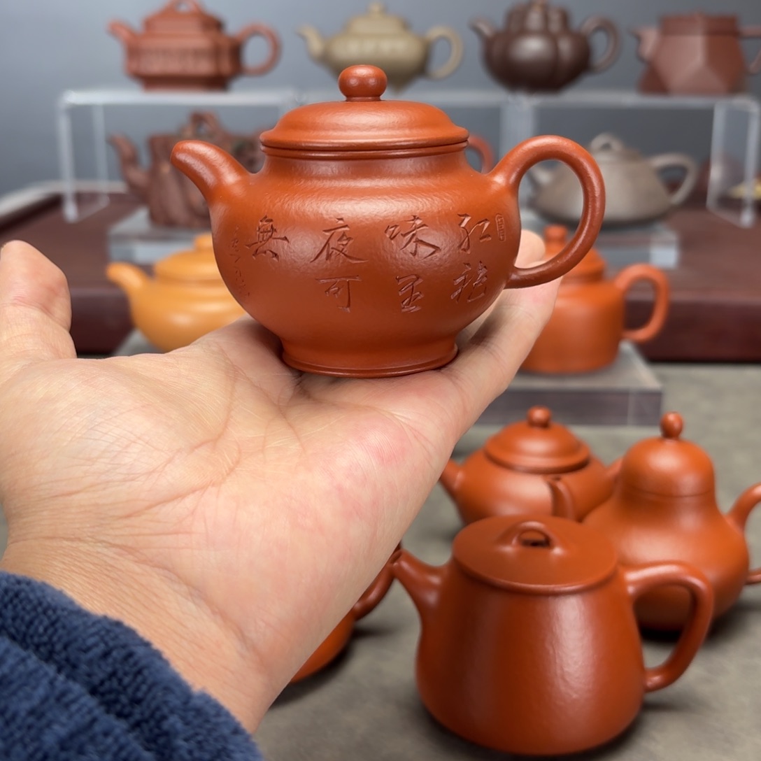 紫砂茶壶掇只130CC朱泥