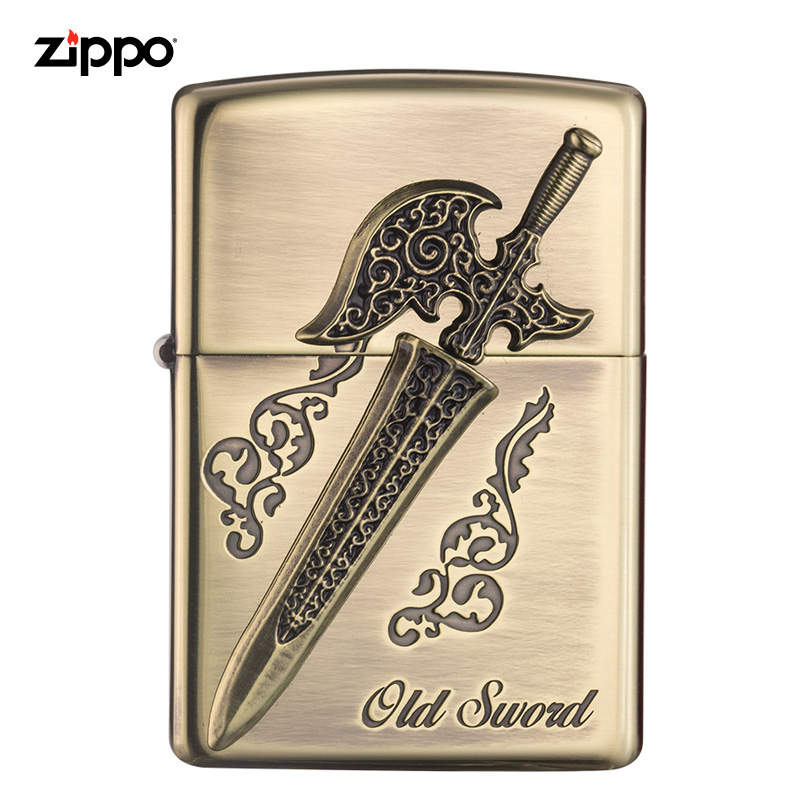 ZIPPO打火机青铜宝剑 -金/斩月宝刀 -金宝刀不老锋芒不纯金色个性